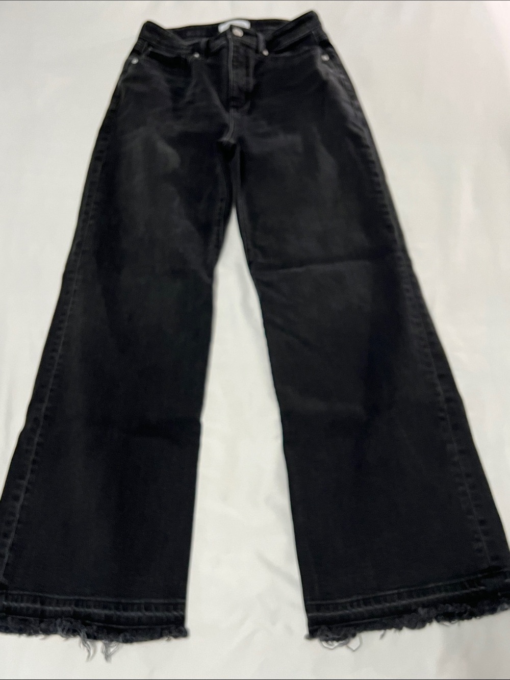 LOFT The Curvy Wide Leg Raw Hem Jeans